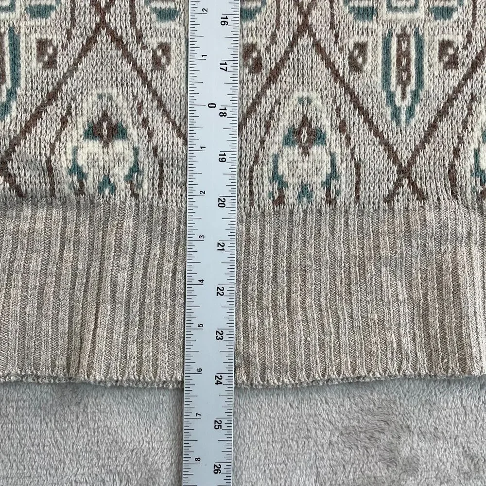 Vintage Polo Ralph Lauren V Neck Sweater Men Medium Aztec Navajo Linen Wool Silk